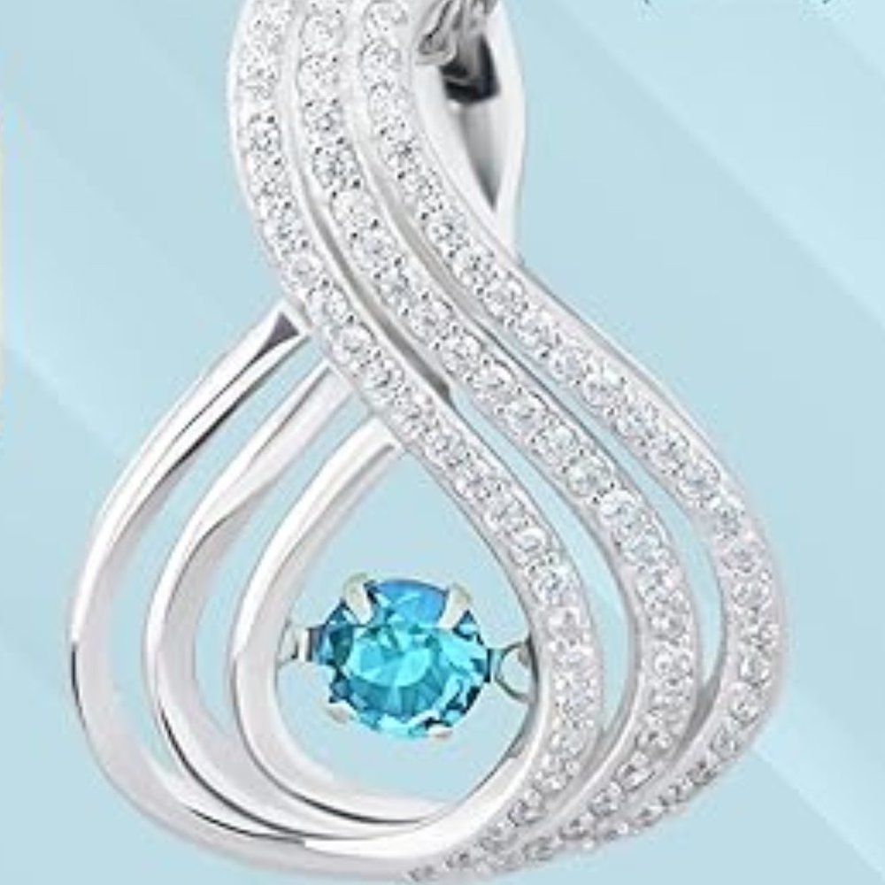 Infinity Birthstone Necklace: 925 Sterling Silver